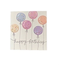 Mini-Glückwunschkarte, Happy Birthday mit bunten Luftballons